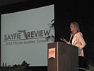 Arianna Huffington tells participants in the Sayfie Review's 2013 Florida Leaders Summit.that  state leaders must identify and think of solutions in a new way. Photo by James Call.