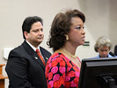 Lt. Governor Jennifer Carroll speaks at a Cabinet meeting at the Capitol. Photo Credit: Ana Goni-Lessan