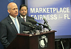 David Hart, left, of the Florida Chamber of Commerce -- here with Florida TaxWatch president Dominic Calabro -- says more money could come to the state level in the 2014 election cycle. File photo by Bill Cotterell.