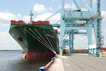 The M/V Cathrine Rickmers gets ready to unload at Jaxport, one of four Florida ports that would be affected if dockworkers go out on strike Dec. 30. Photo from Jaxport.