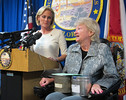 Cathy Jordan, president of the Cannabis Action Network, speaks from her wheelchair at a news conference with state Rep. Katie Edwards, D-Plantation, about medicinal marijuana . Photo by Bill Cotterell.