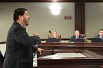 Attorney Juan-Carlos Planas, representing Fresen, speaks to the Ethics Commission before it voted to accept a settlement in which Fresen refused to pay a $1,500 fine. Photo: Bill Cotterell