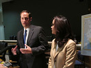 Sen. Joe Negron and Sen. Lizbeth Benacquisto explain funding in the Senate's 2014-15 proposed budget for Everglades restoration. Photo by Bruce Ritchie