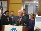 Sen. Bill Montford, D-Tallahassee, spoke at the news conference called to urge lawmakers to appropriate all the housing trust fund monies for housing.  Photo: Gray Rohrer