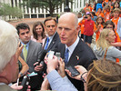 Gov. Rick Scott is heading for Chile on Monday, which will be his eighth international trip promoting Florida's business interests. About 100 of the state's business leaders will accompany him. File photo by Bill Cotterell.