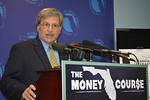 Geoffrey Simon, a Tampa financial adviser for Raymond James, speaks at a news conference Friday on financial literacy needs for Florida students. Photo by Bill Cotterell, The Florida Current.